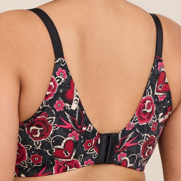 NWT Torrid Everyday Wire-Free Lightly Lined Print 360° Back Smoothing Bra 42D - Picture 2 of 4